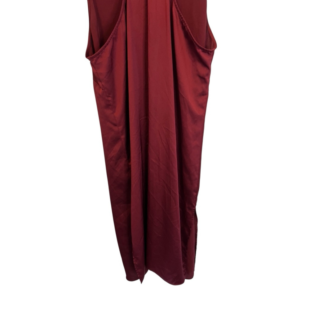 JOE FRESH Burgundy Long Side Slit Tank Sleep Slip Dress M - Picture 7 of 11